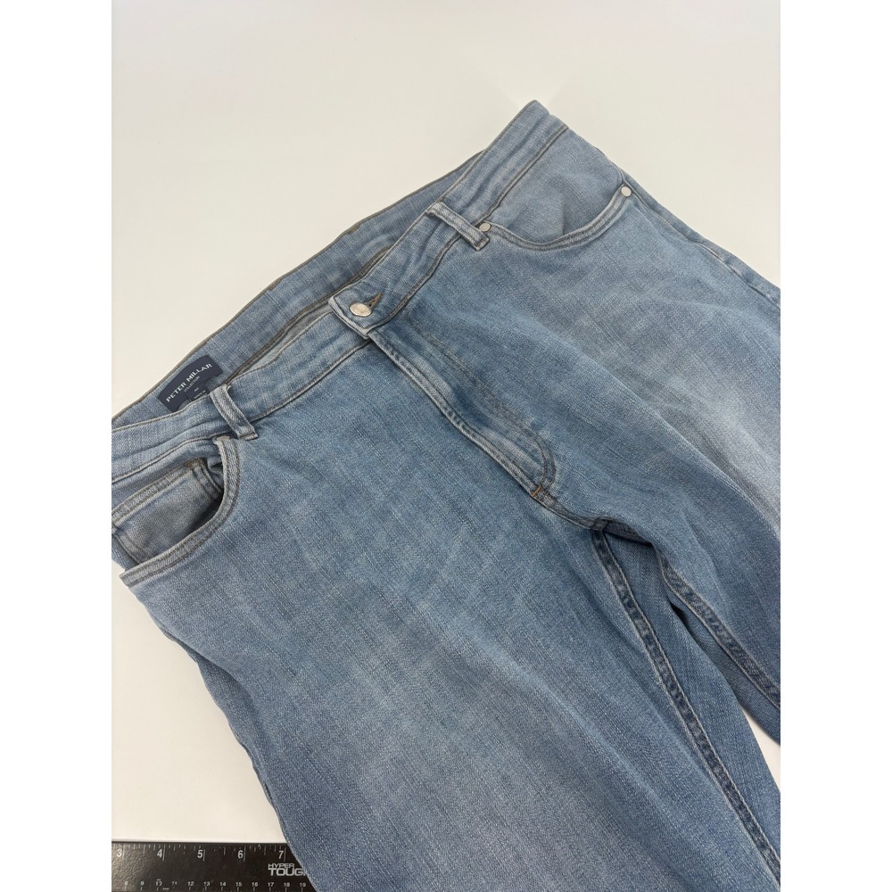 Peter Millar Collection Mens Jeans‎ 40x33 Light Wash Button Fly Cotton Blend